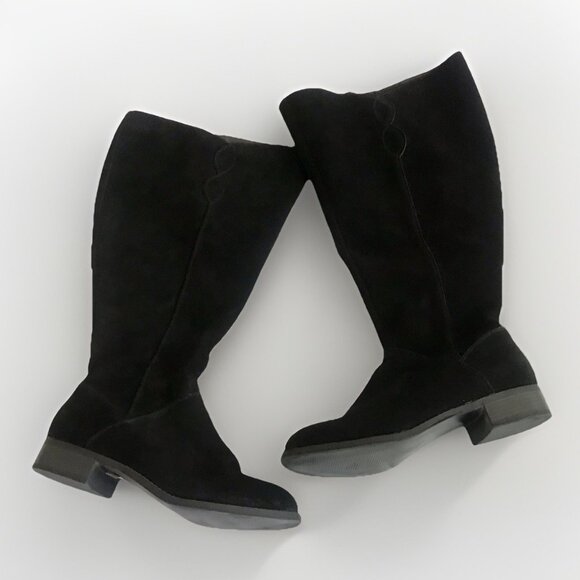 Torrid Women's Size 10 Genuine Suede Knee High Wide Calf Black Boots - Picture 7 of 7